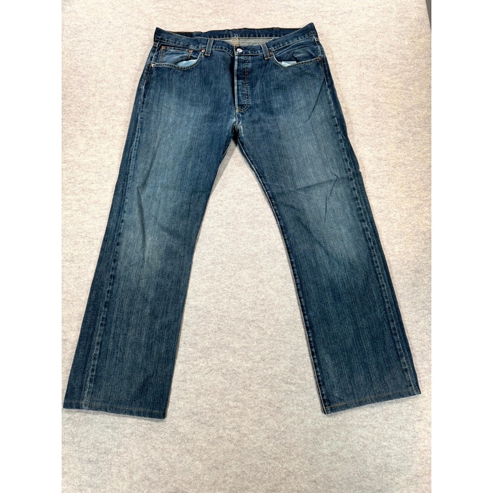 Levis 501 Jeans Men 38x34 Blue Denim Straight Leg Medium Wash Mid Rise Cotton